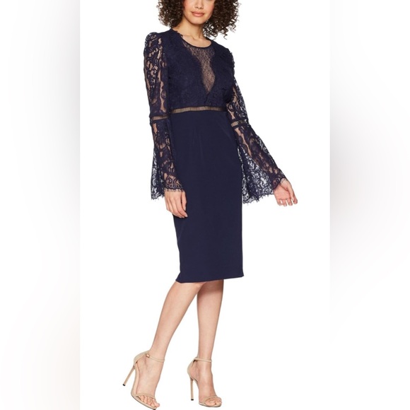 NWT - Bardot Faedra Navy Lace Dress - Size 6/S - Picture 1 of 3